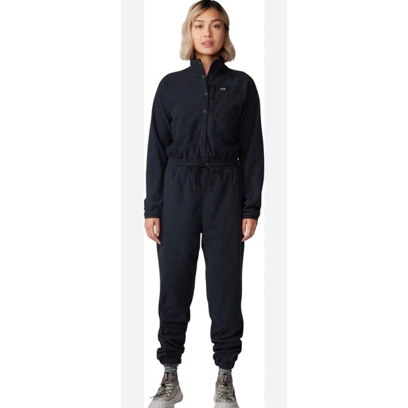Mountain Hardwear Women's Pullover Fleece Jumpsuit One Piece Black - Picture 1 of 8